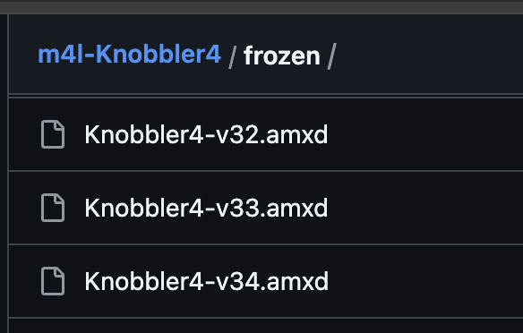 Version in the frozen/ directory